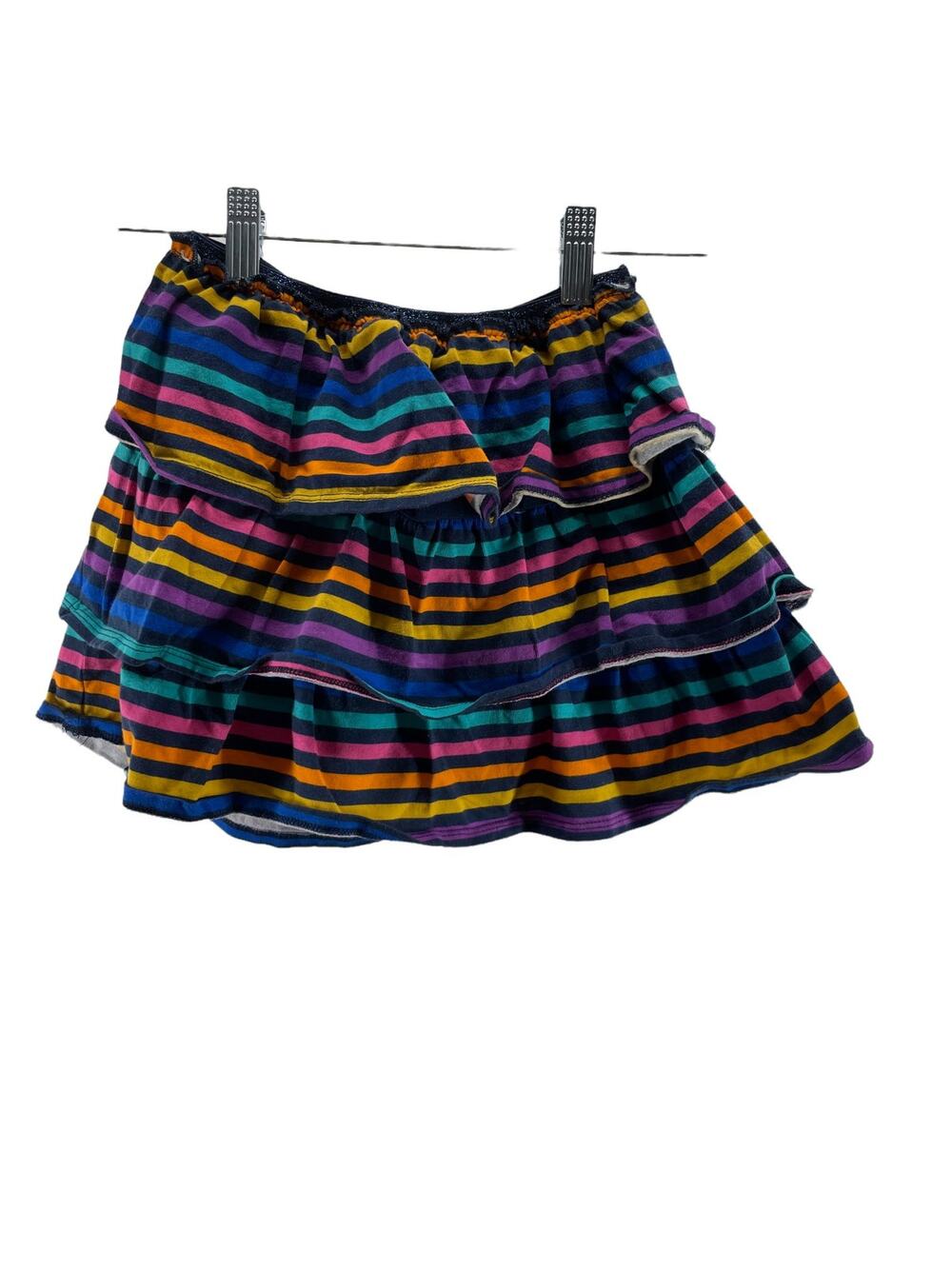 365 Kids' Garanimals Girl's Rainbow Striped Ruffled Skirt Youth Size 8